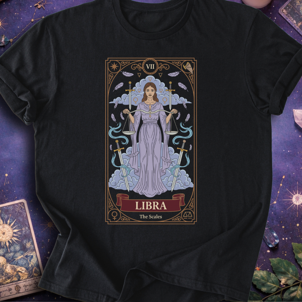 Libra Tarot Card T-Shirt
